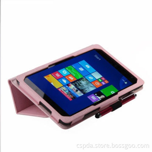 PU Leather Back Stand Cases for Dell Venue 8 Pro, with Pen Slots and Hand Strap
